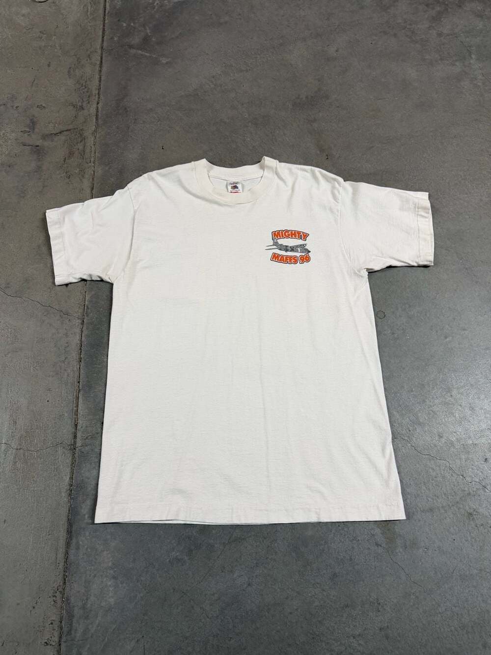 Vintage 1996 Mighty Maffs Stockton CA Wildfire C-130 Airplane T-Shirt